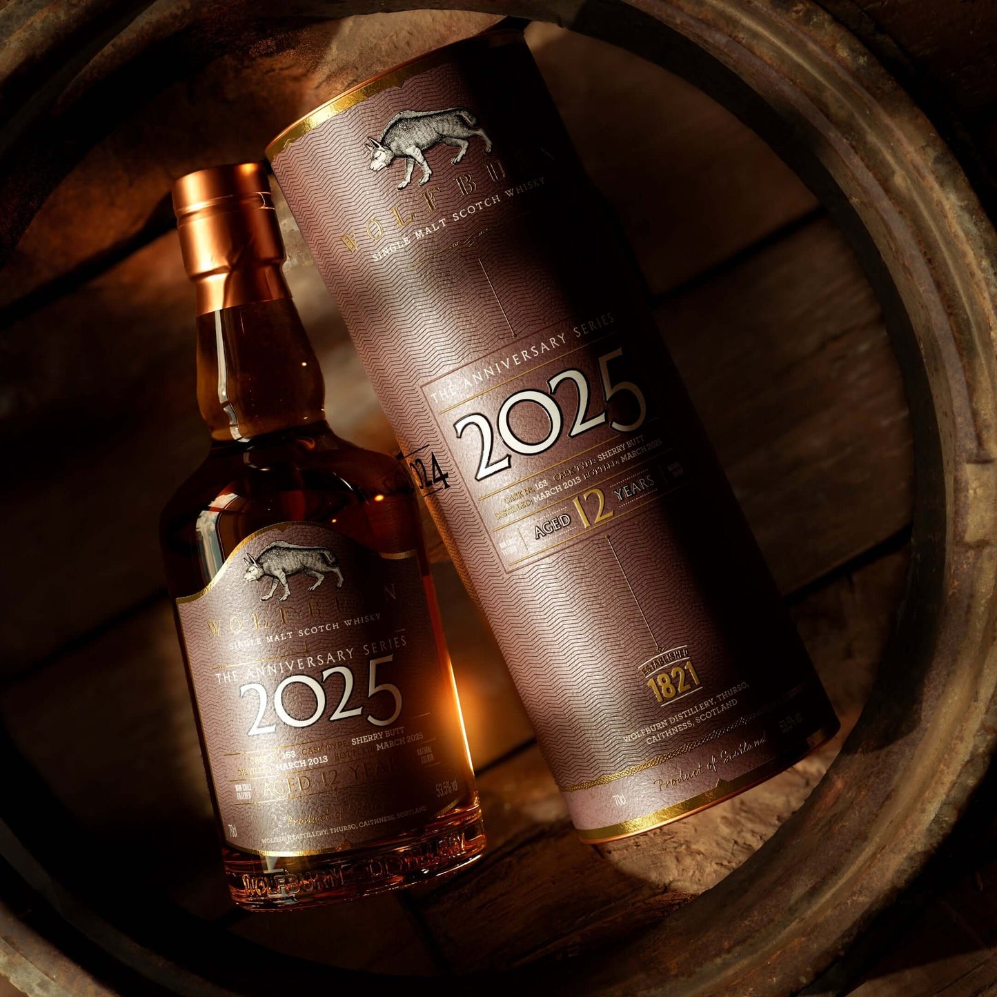 2025 Anniversary Series on a cask end