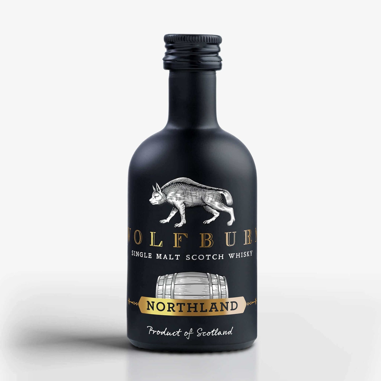 Miniature Single Malt Scotch Whisky Gift Set featuring Wolfburn Northland bottle.