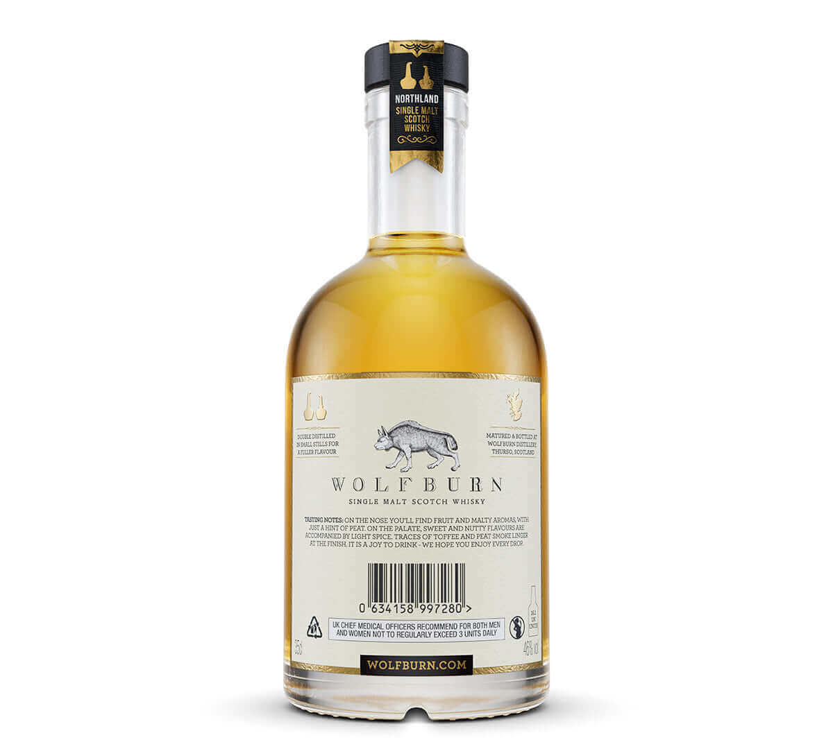 8 Year Old Northland Single Malt Scotch Whisky bottle showcasing the smooth golden whisky inside.