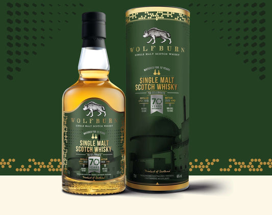 Dounreay Limited edition Whisky on a green background