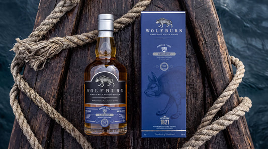 Bottle of Wofburn Langskip on viking longboat with ropes