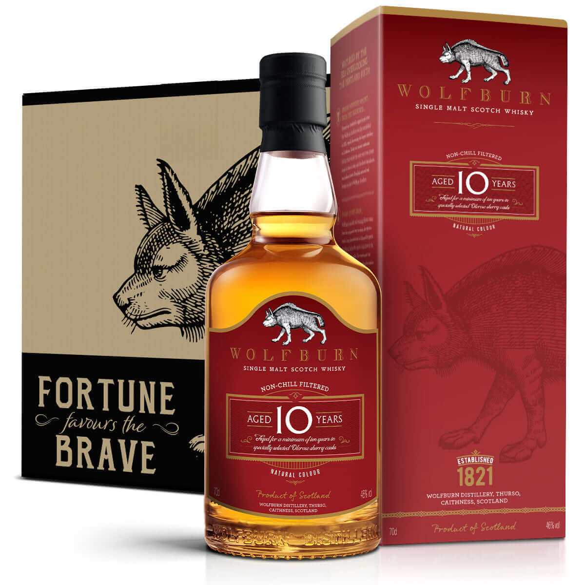 Wolfburn Distillery 10 Year old case of 6 This 10-year-old single malt marks a significant milestone in the history of the distillery: it is our first permanent age-statement release. Crafted from spirit fully matured in hand-selected second-fill Oloroso