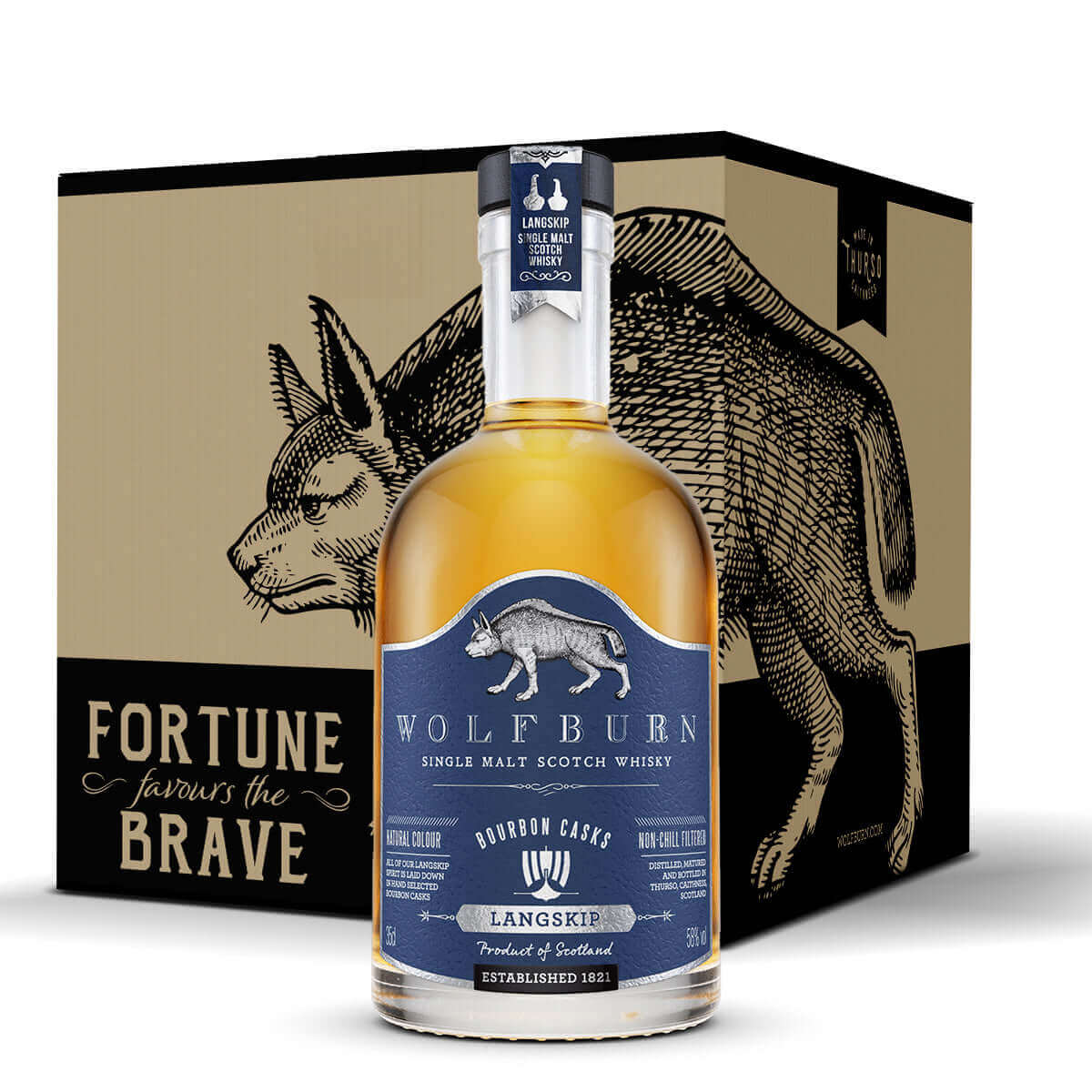 Wolfburn Langskip 35cl (Case of 6) A sweet, balanced and beautifully easy-drinking dram, Langskip’s strength is matched only by its smoothness. Matured entirely in first-fill bourbon casks, this whisky has a unique richness and an extraordinary depth of f