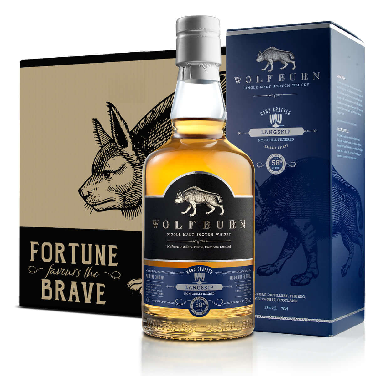 Wolfburn Langskip (Case of 6) A sweet, balanced and beautifully easy-drinking dram, Langskip’s strength is matched only by its smoothness. Matured entirely in first-fill bourbon casks, this whisky has a unique richness and an extraordinary depth of flavou