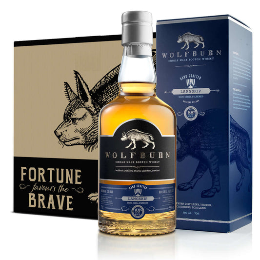 Wolfburn Langskip (Case of 6) A sweet, balanced and beautifully easy-drinking dram, Langskip’s strength is matched only by its smoothness. Matured entirely in first-fill bourbon casks, this whisky has a unique richness and an extraordinary depth of flavou