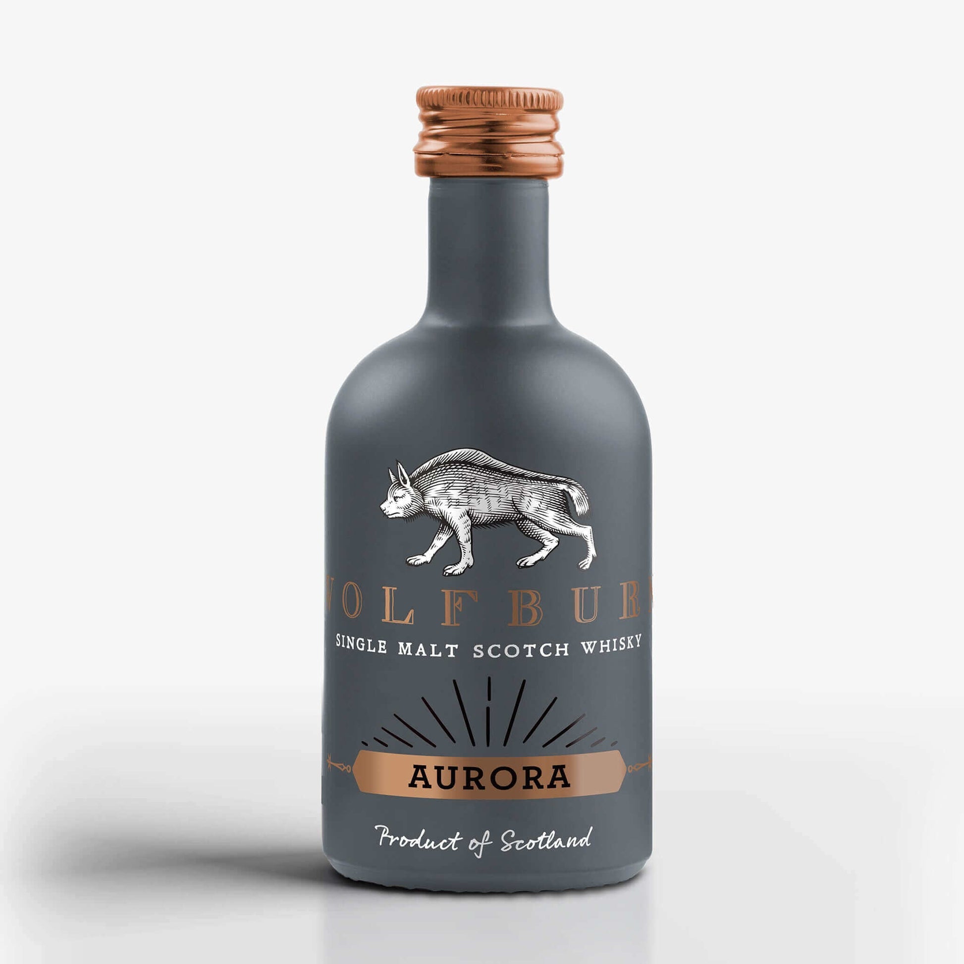 Wolfburn Aurora Miniature – 46% vol. 5cl A miniature bottle of Aurora with the same familiar taste and quality as its big brother, just even easier to carry on the move. This beautiful sherried whisky is made from spirit laid down in a combination of bour