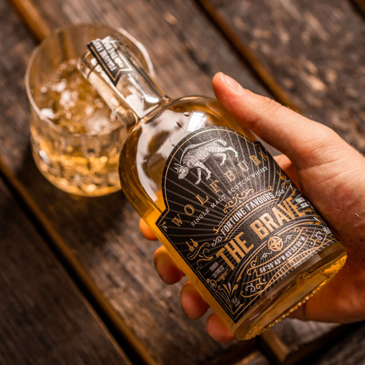 
                  
                    Wolfburn Distillery Wolfburn Fortune Favours the Brave – 58% vol. 35cl The 35cl Fortune Favours the Brave Langskip edition at 58%. Matured exclusively in first-fill ex-bourbon barrels. Distilled, matured and bottled at Wolfburn Distillery in Caithness, Sc
                  
                