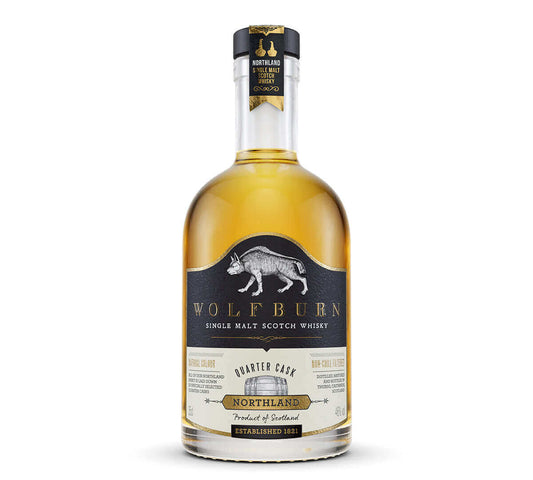 Wolfburn Northland – 46% vol. 35cl The smooth and warming flavours present in Northland come from the unhurried way in which the spirit is made, and from the maturation, which takes place in American oak quarter casks. Matured and bottled on site, Northla