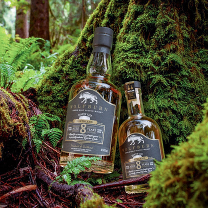 Wolfburn 8 Year Old Northland single malt whisky – smooth, warming dram matured in American oak quarter casks for rich flavour.