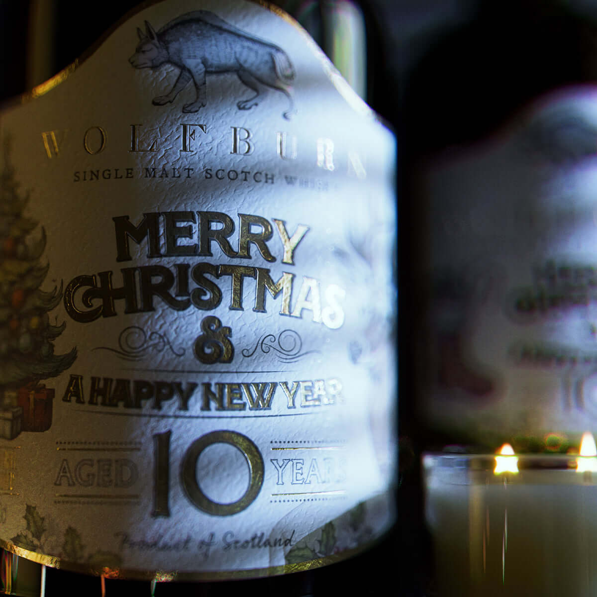 Wolfburn Christmas 10 Year Old Single Malt Scotch Whisky, limited release festive bottle