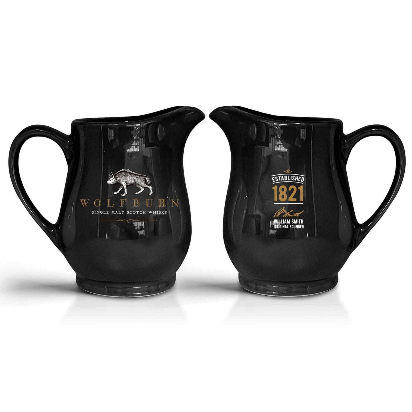 Wolfburn Water Jug - black These hand made 300ml Ceramic jugs are ideally suited for adding a splash of water to your whisky and will make a perfect gift or memory of Wolfburn.