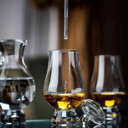 Glencairn Pipette Whisky Water Dropper adding a drop of water to whisky in The Glencairn Glass