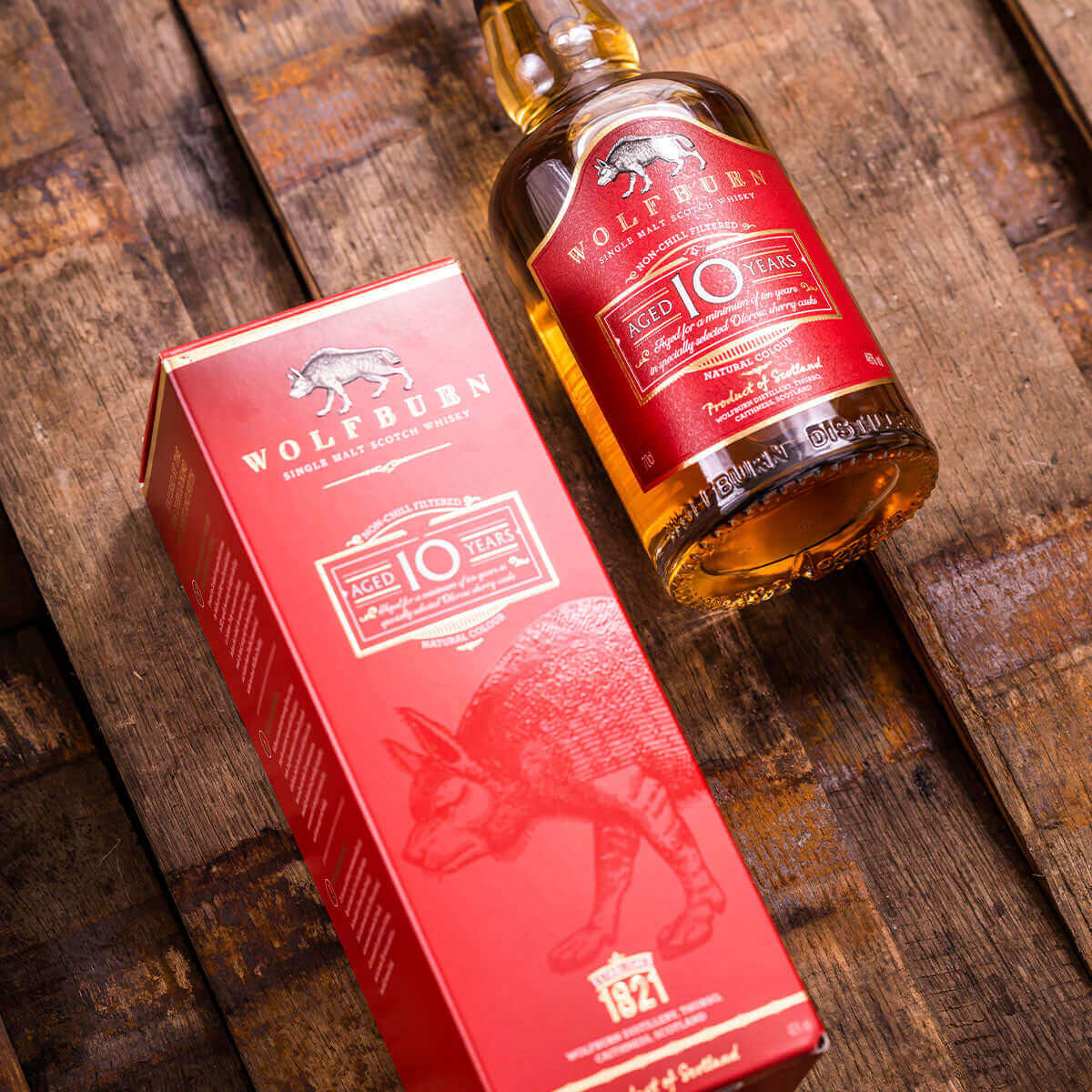 
                  
                    Wolfburn Distillery 10 Year old – 46% vol. 70cl This 10-year-old single malt marks a significant milestone in the history of the distillery: it is our first permanent age-statement release. Crafted from spirit fully matured in hand-selected second-fill Ol
                  
                