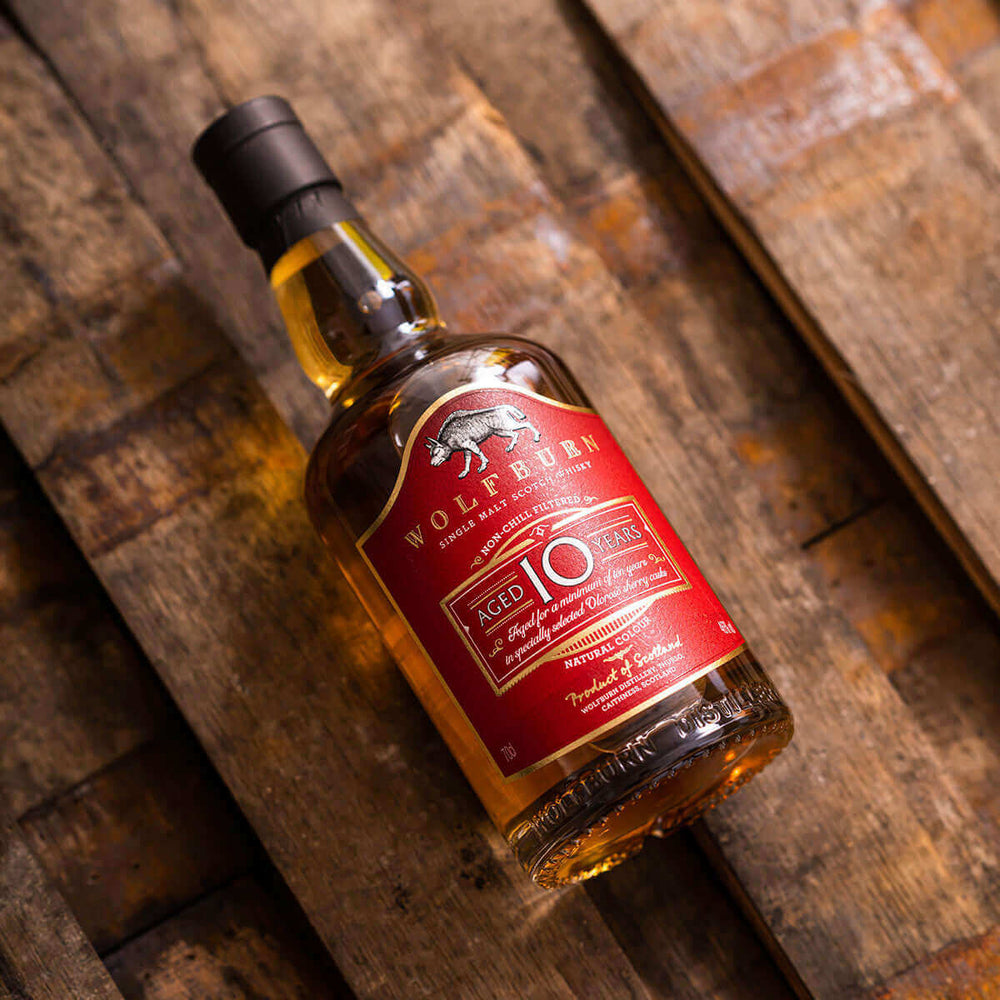 
                  
                    Wolfburn Distillery 10 Year old – 46% vol. 70cl This 10-year-old single malt marks a significant milestone in the history of the distillery: it is our first permanent age-statement release. Crafted from spirit fully matured in hand-selected second-fill Ol
                  
                
