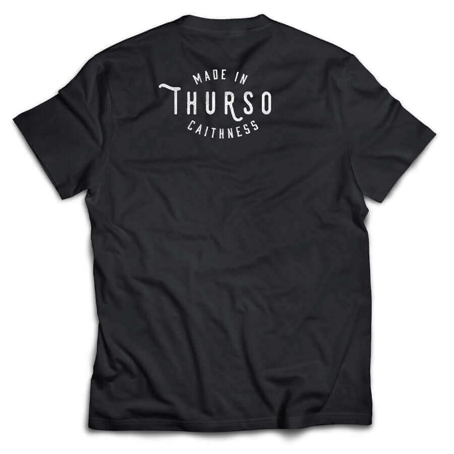 Wolfburn Distillery Wolfburn T-shirt 'Made in Thurso' 100% cotton t-shirt. Screen printed 'Wolfburn' logo on the chest and large Made in Thurso on the back. £15.00